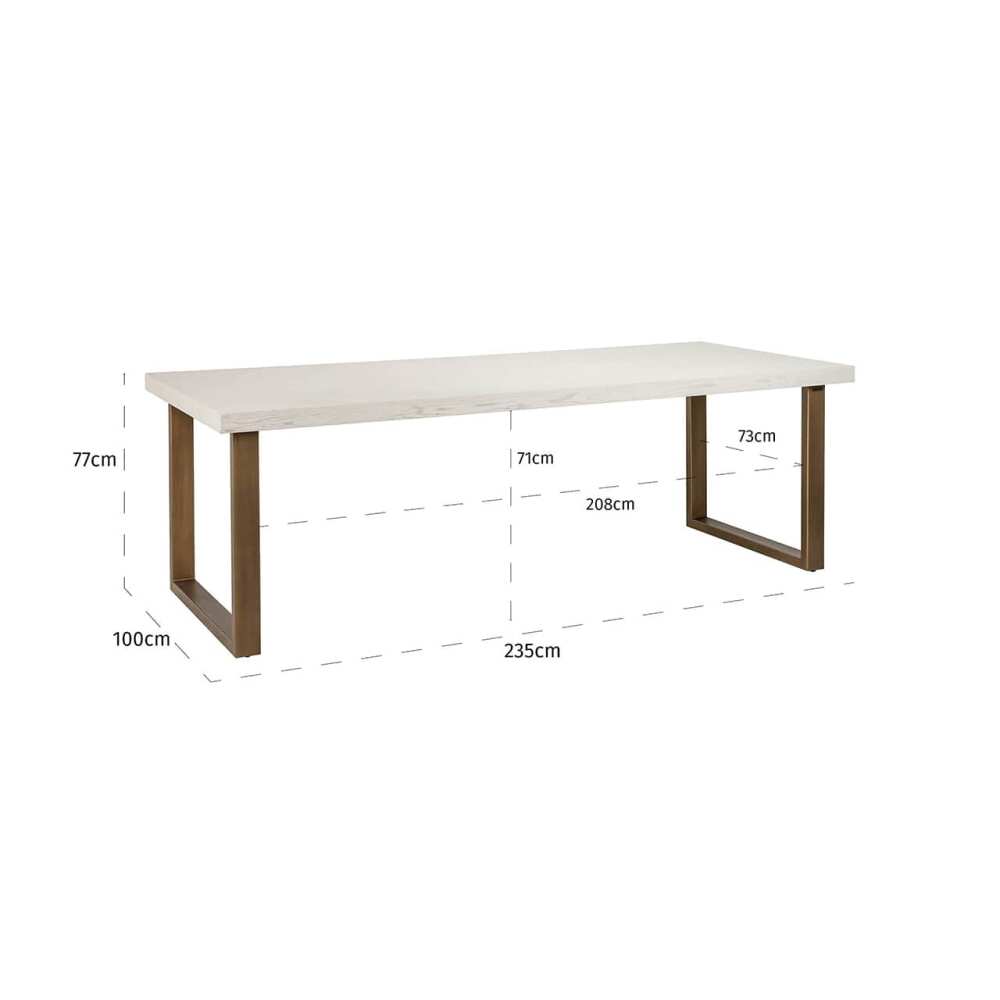 Valgomojo stalas Whitebone brass 235 (Verona Grey), Lima Design, Richmond interiors, Richmond interiors,
