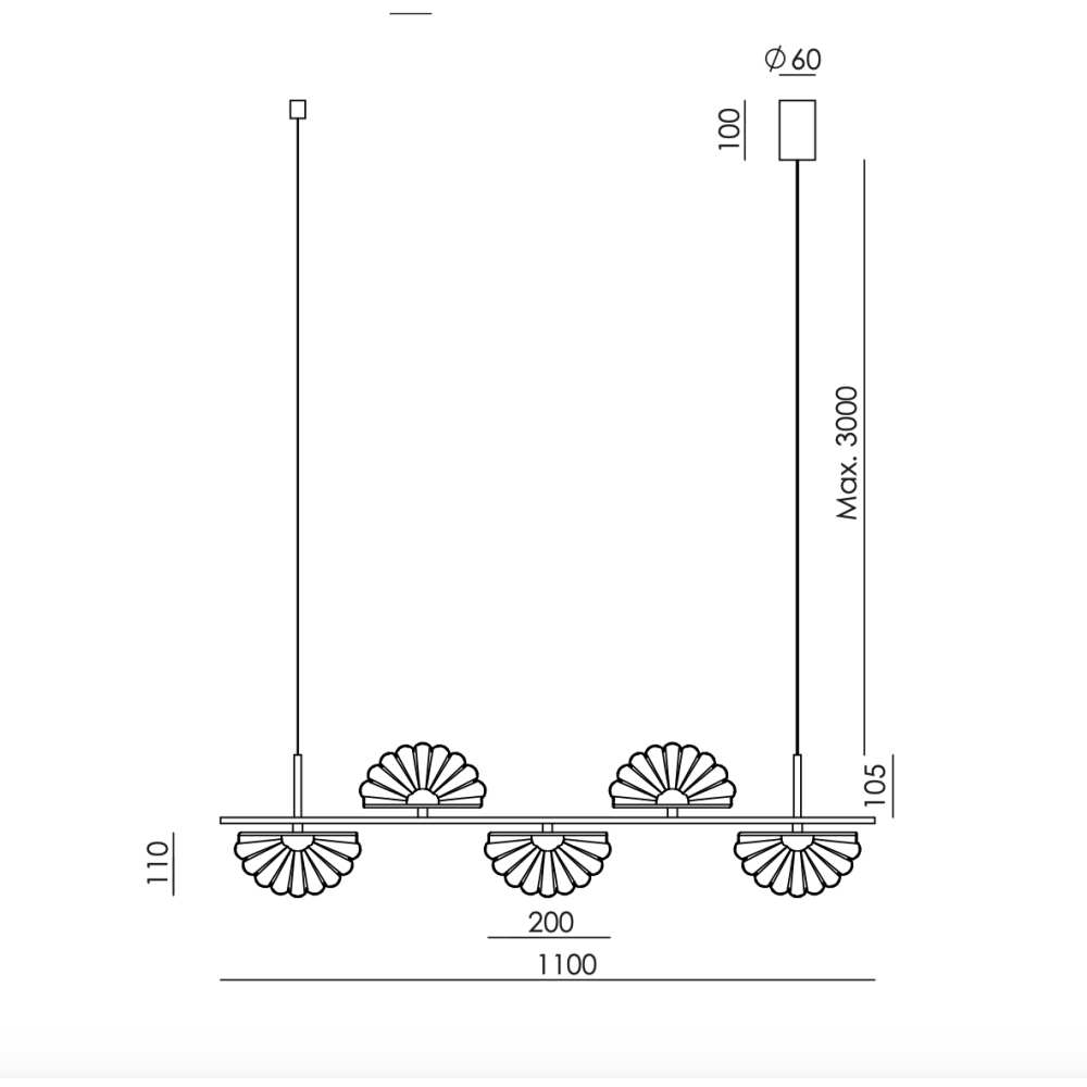 Pakabinamas šviestuvas GINA L C1334/5, Lima Design, Šviestuvai, AROMAS DEL CAMPO, Pakabinamas šviestuvas