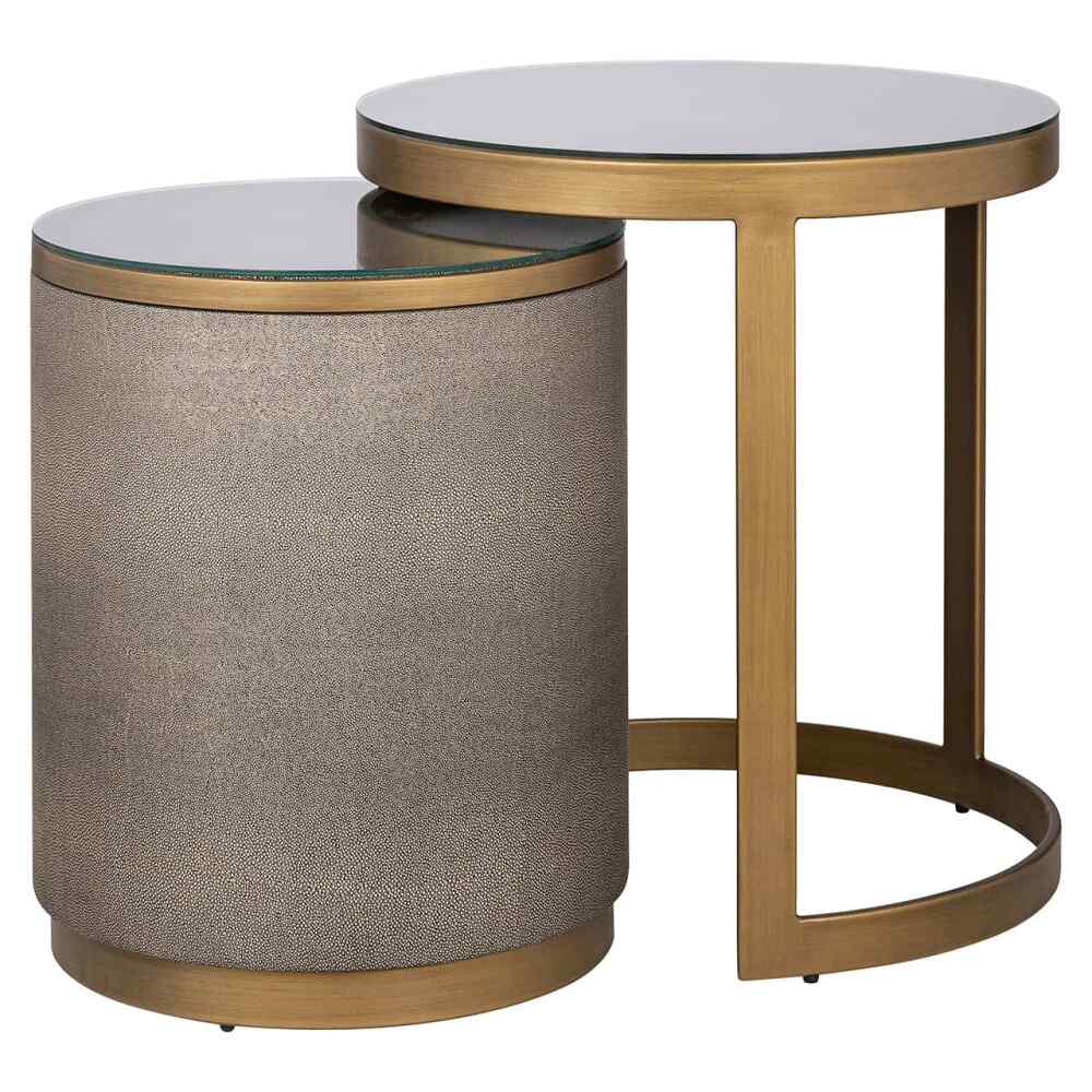 Šoninis staliukas Bloomville rinkinys iš 2 incl. glass