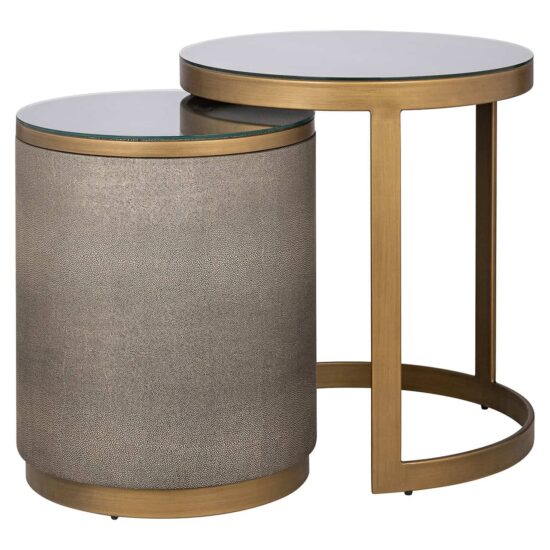 Šoninis staliukas Bloomville rinkinys iš 2 incl. glass