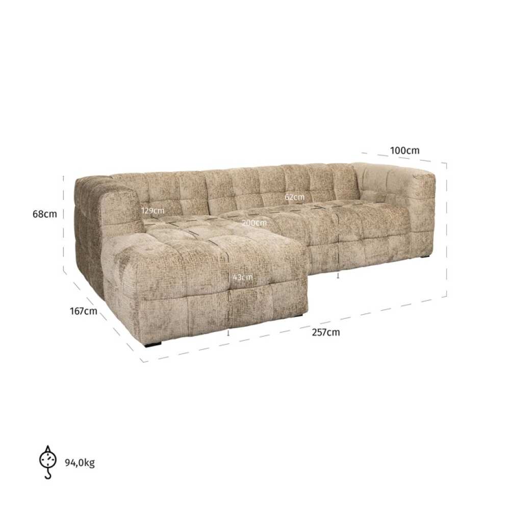 Sofa CUBE - šezlongas kairė (Kopija), Lima Design, Svetainės baldai, Richmond interiors,