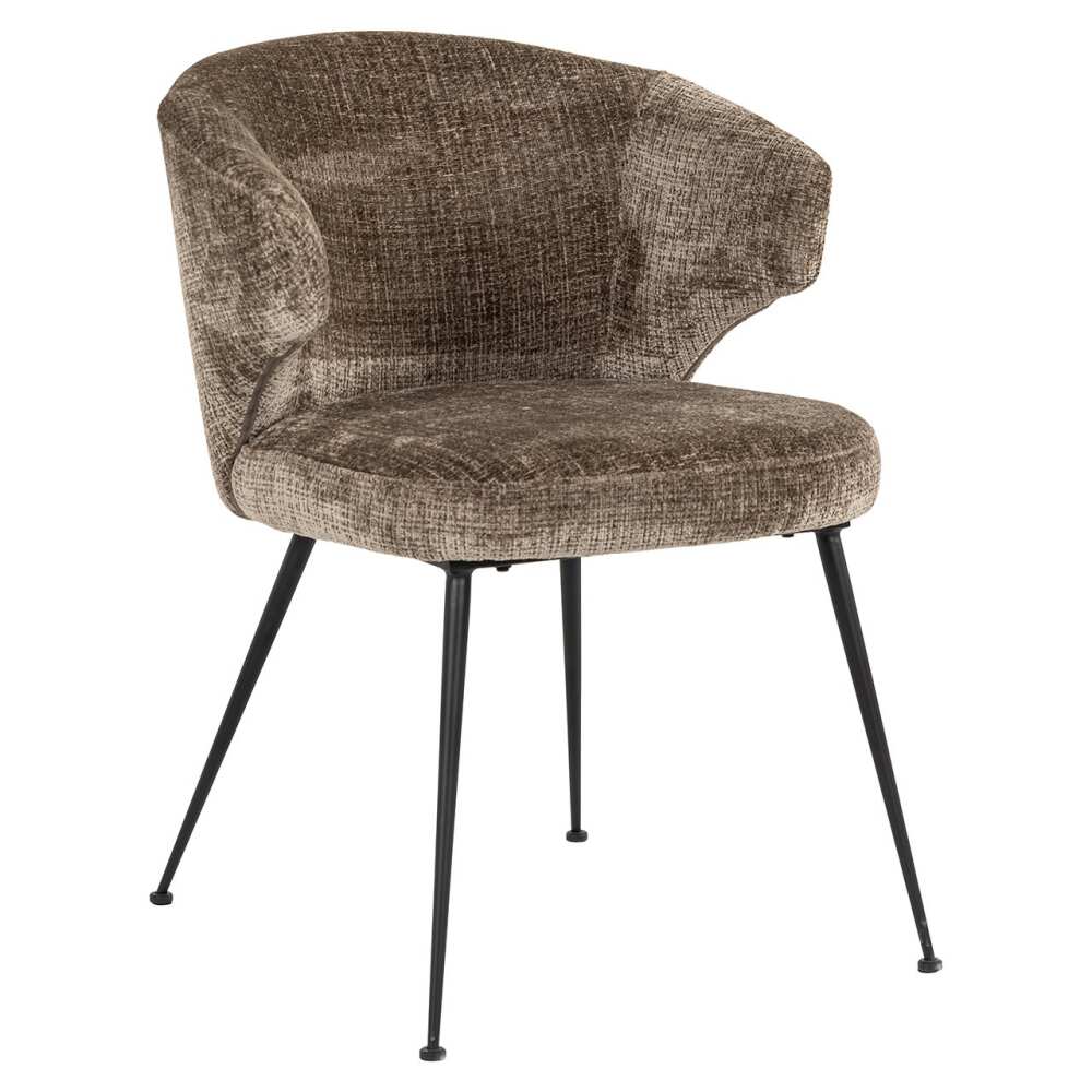 Valgomojo kėdė Xandra stone chenille fire retardant