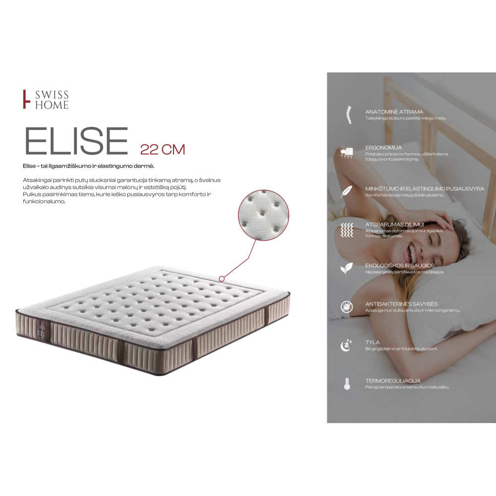 Čiužinys Elise, Lima Design, Čiužiniai, greitas 3-5, čiužinys