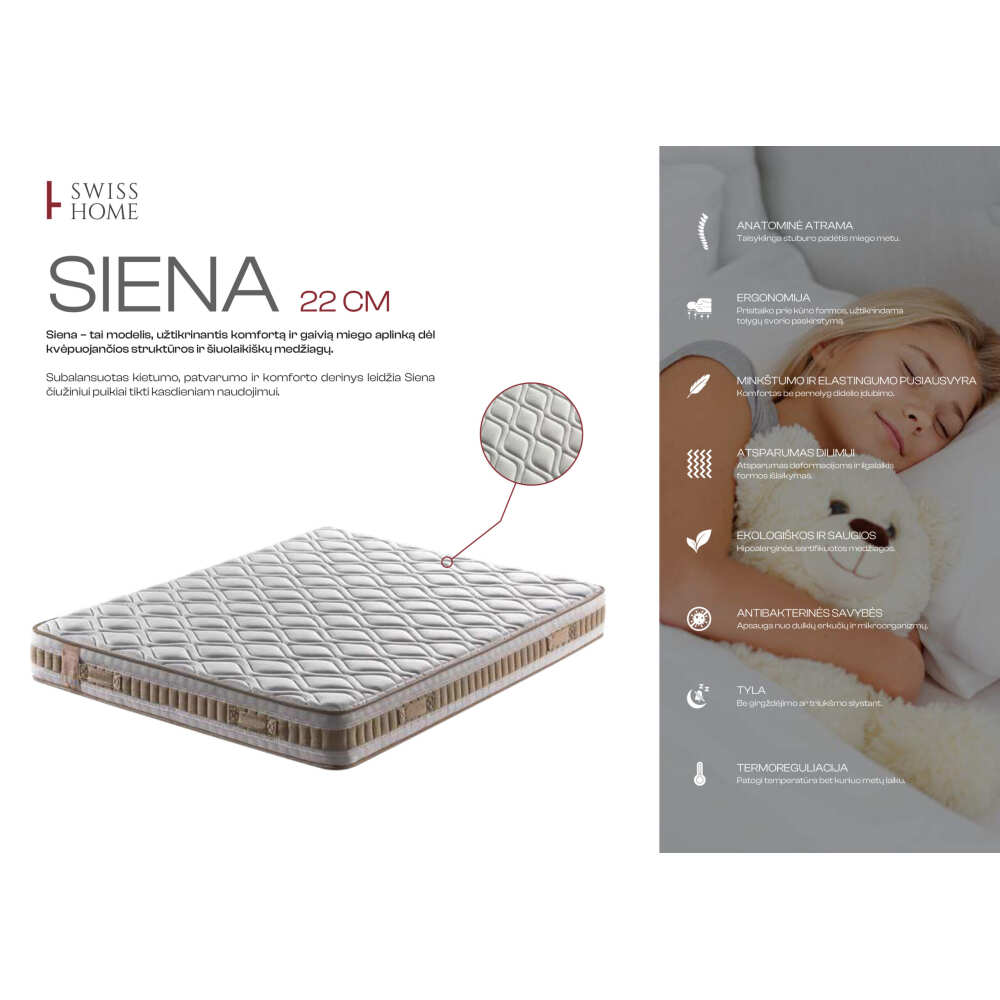 Čiužinys Siena, Lima Design, Čiužiniai, greitas 3-5, čiužinys