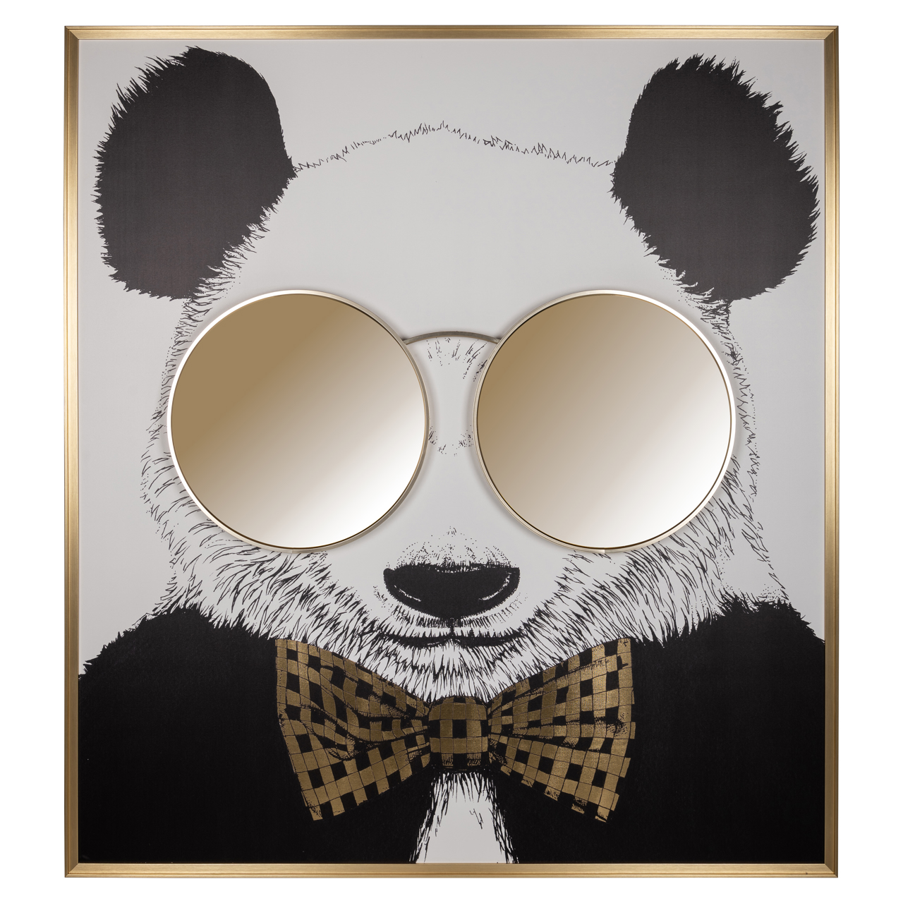 Sienų dekoracija Panda juoda/auksinė 1 Sienų dekoracija Panda juoda/auksinė