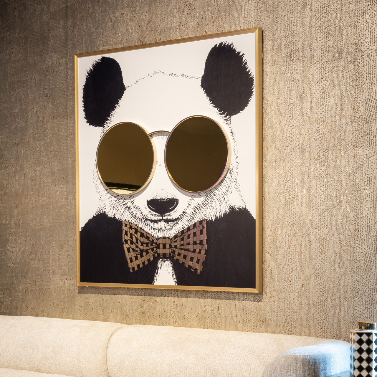 Sienų dekoracija Panda juoda/auksinė 4 Sienų dekoracija Panda juoda/auksinė - Image 4