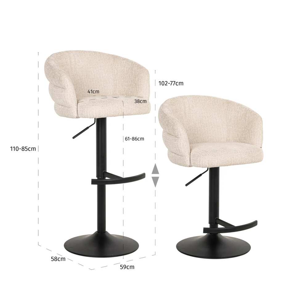 Baro - pusbario kėdė  Nikki, Lima Design, Prekiniai ženklai, Richmond interiors, Valgomojo kėdė