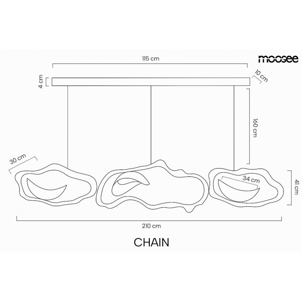 MOOSEE CHAIN 210 auksinis pakabinamas šviestuvas, Lima Design, isankstiniai, Greitas pristatymas, Pakabinamas šviestuvas