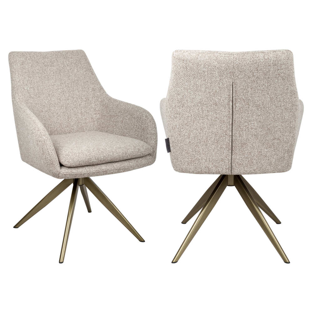 Sukama valgomojo kėdė Lisonne Cayenne Brown Fire Retardant su porankiais Richmond Interiors