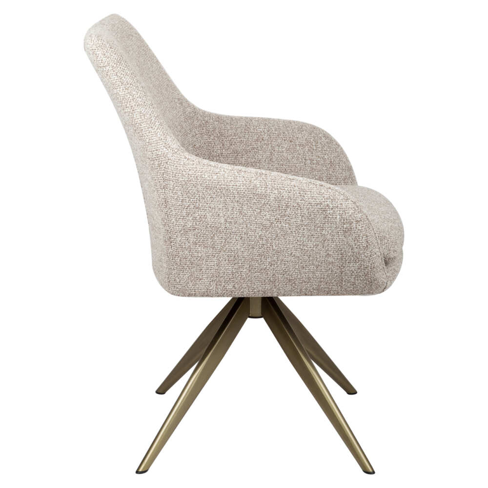 Sukama valgomojo kėdė Lisonne Cayenne Brown Fire Retardant su porankiais Richmond Interiors