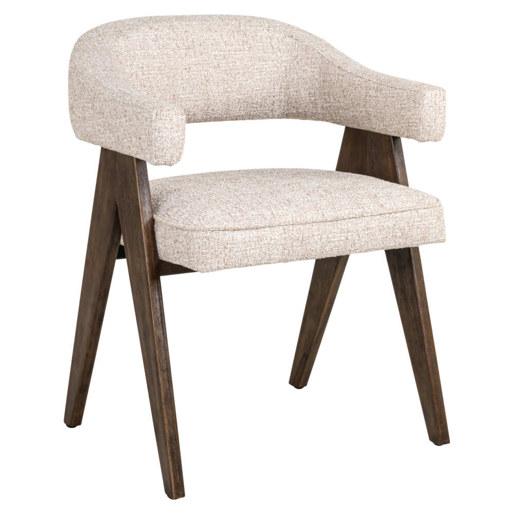 valgomojo kėdė Mori cream tweed kampinis vaizdas