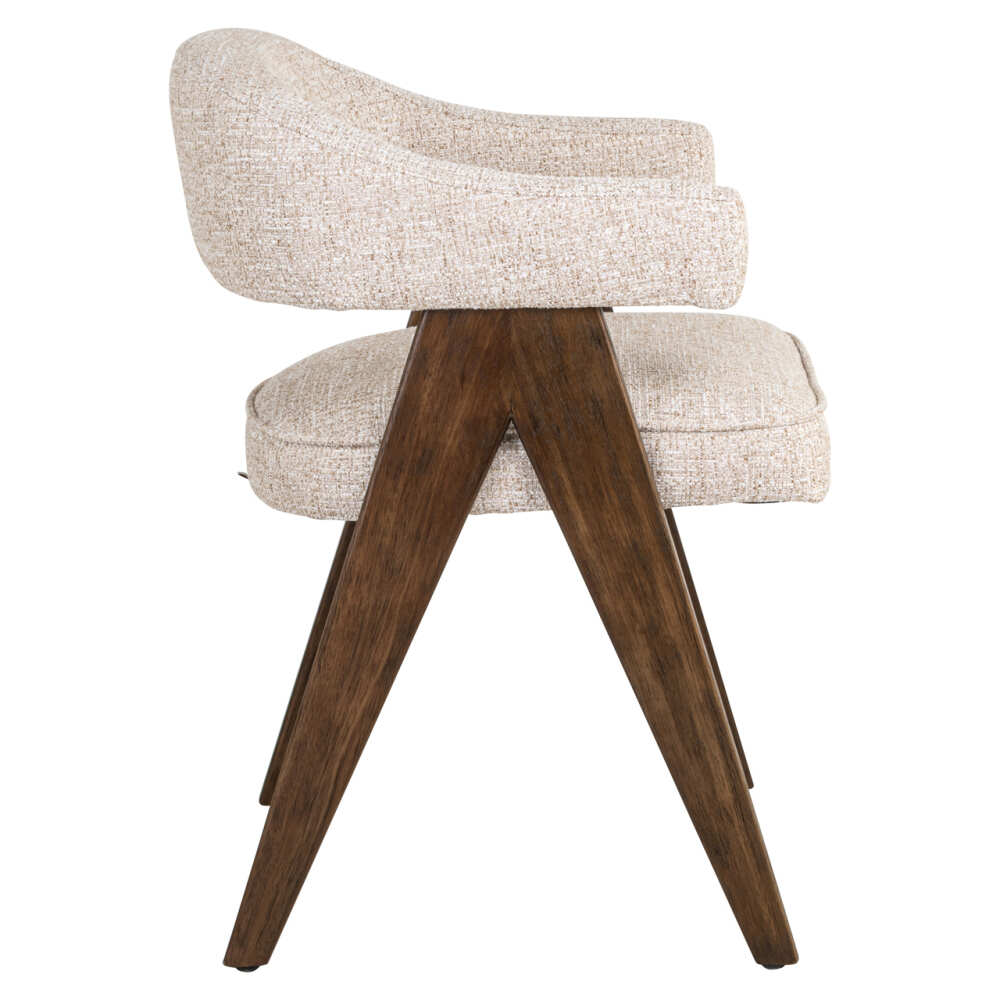 valgomojo kėdė Mori cream tweed šoninis vaizdas