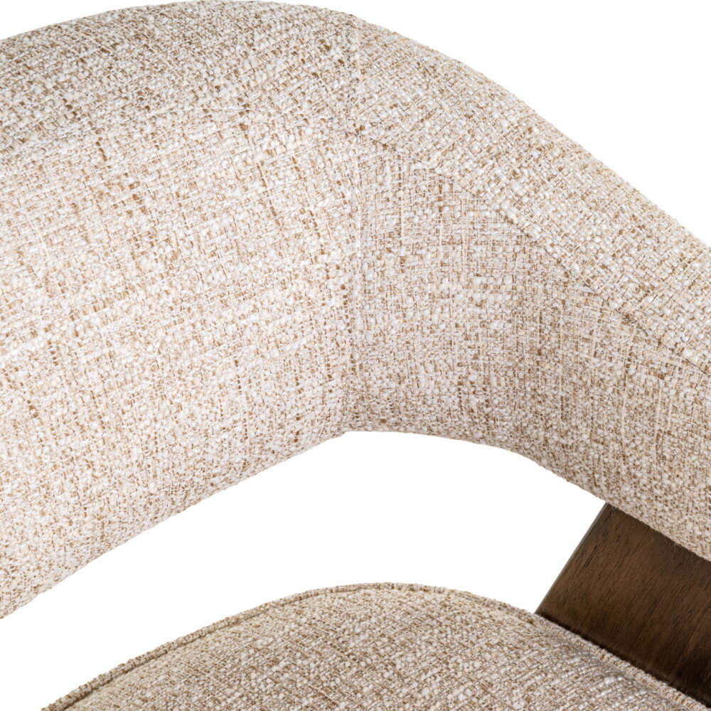 cream tweed audinio tekstūra valgomojo kėdė Mori