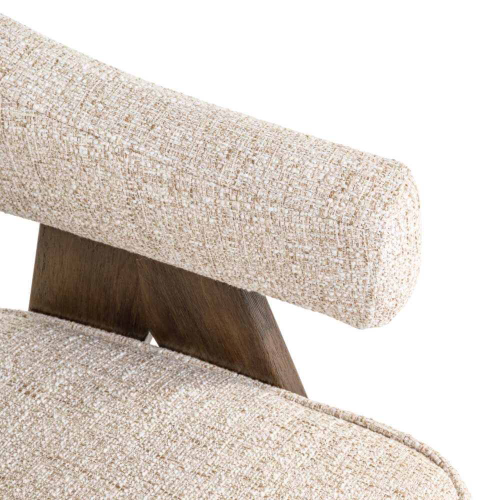 valgomojo kėdė Mori cream tweed porankių detalė
