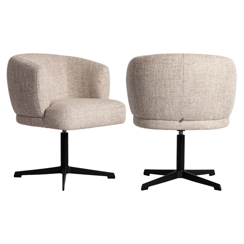 Sukama valgomojo kėdė Dinan Cream Tweed Fire Retardant su porankiais Richmond Interiors