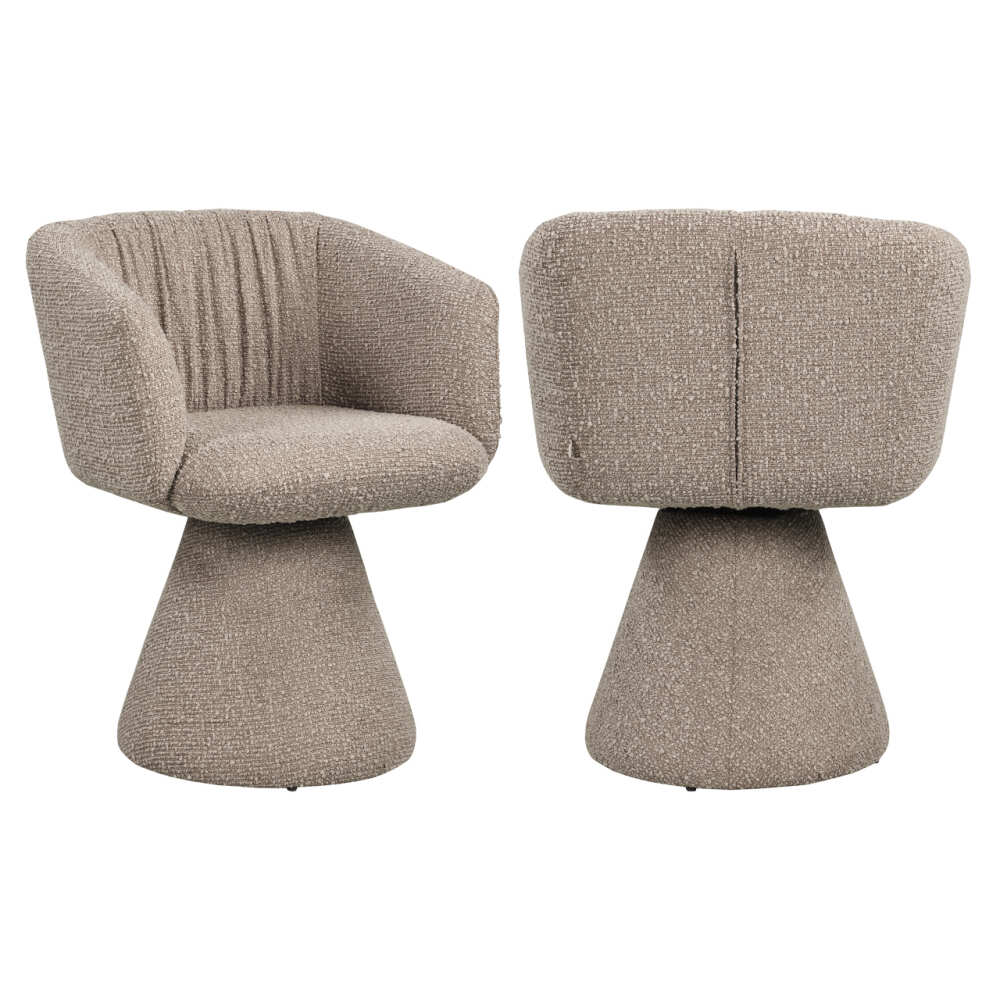 Sukama valgomojo kėdė Madeline Mocca Chunky Fire Retardant su porankiais Richmond Interiors