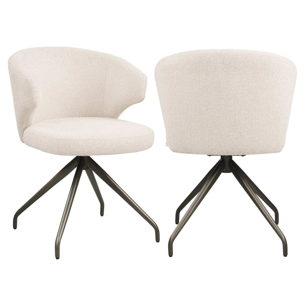 Sukama valgomojo kėdė Milly Biscotti 360° Swivel Fire Retardant su porankiais Richmond Interiors