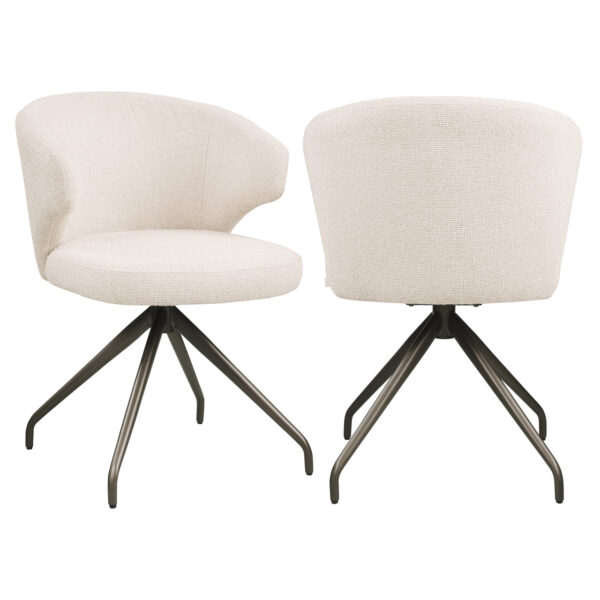 Sukama valgomojo kėdė Milly Biscotti 360° Swivel Fire Retardant su porankiais Richmond Interiors