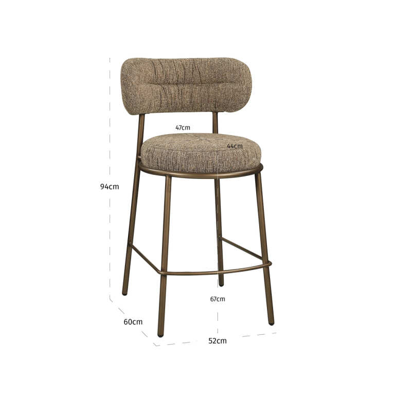 Pusbario kėdė Odarby brown (Kopija), Lima Design, Negrąžinami baldai, Richmond interiors, Pusbario kėdė