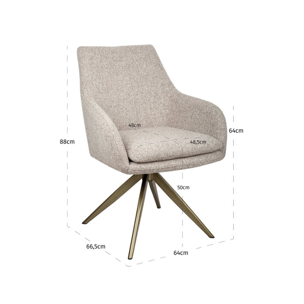 Valgomojo kėdė Lisonne Cayenne Brown Swivel FR, Lima Design, Prekiniai ženklai, Richmond interiors,