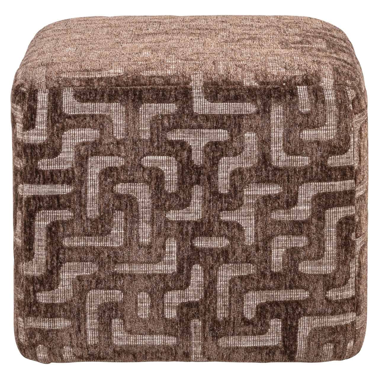 Pufas Ciela brown labyrinth 2 Pufas Ciela beige chevron (Kopija), Lima Design, Minkštieji baldai, Richmond interiors, pufas