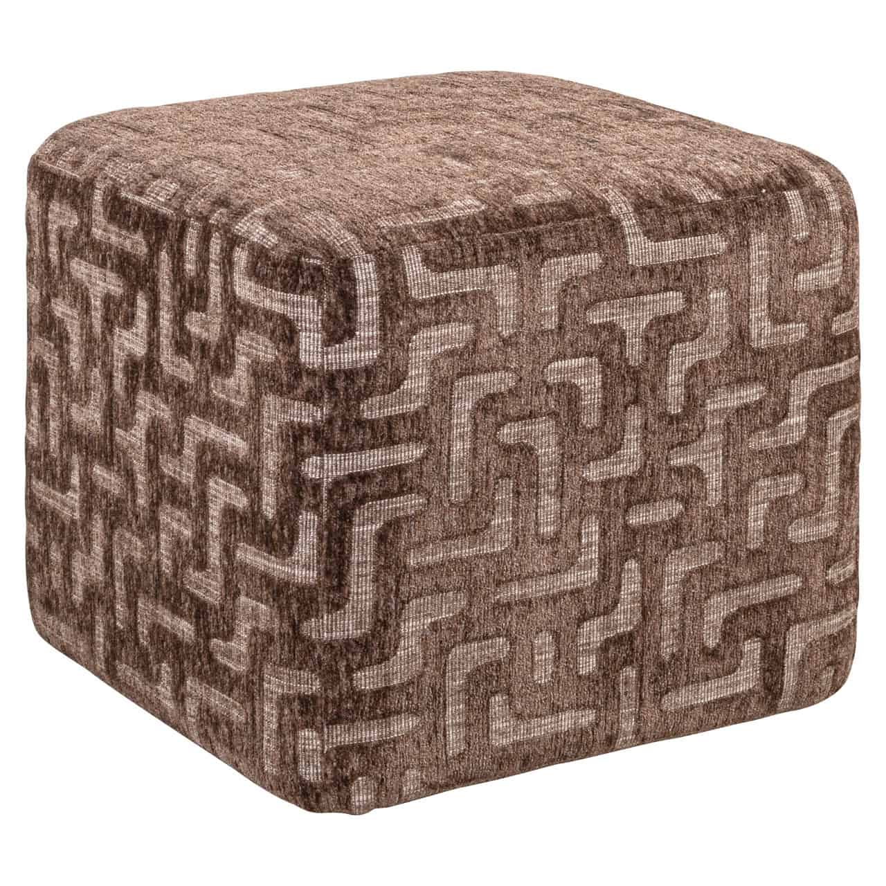 Pufas Ciela brown labyrinth 1 Pufas Ciela beige chevron (Kopija), Lima Design, Minkštieji baldai, Richmond interiors, pufas