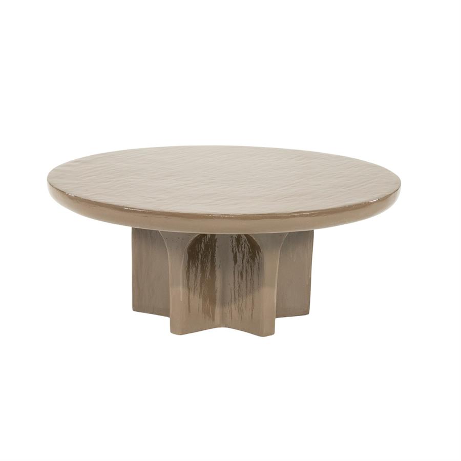 Kavos staliukas Circolo large, tamsiai rudas, 80×80×32 cm