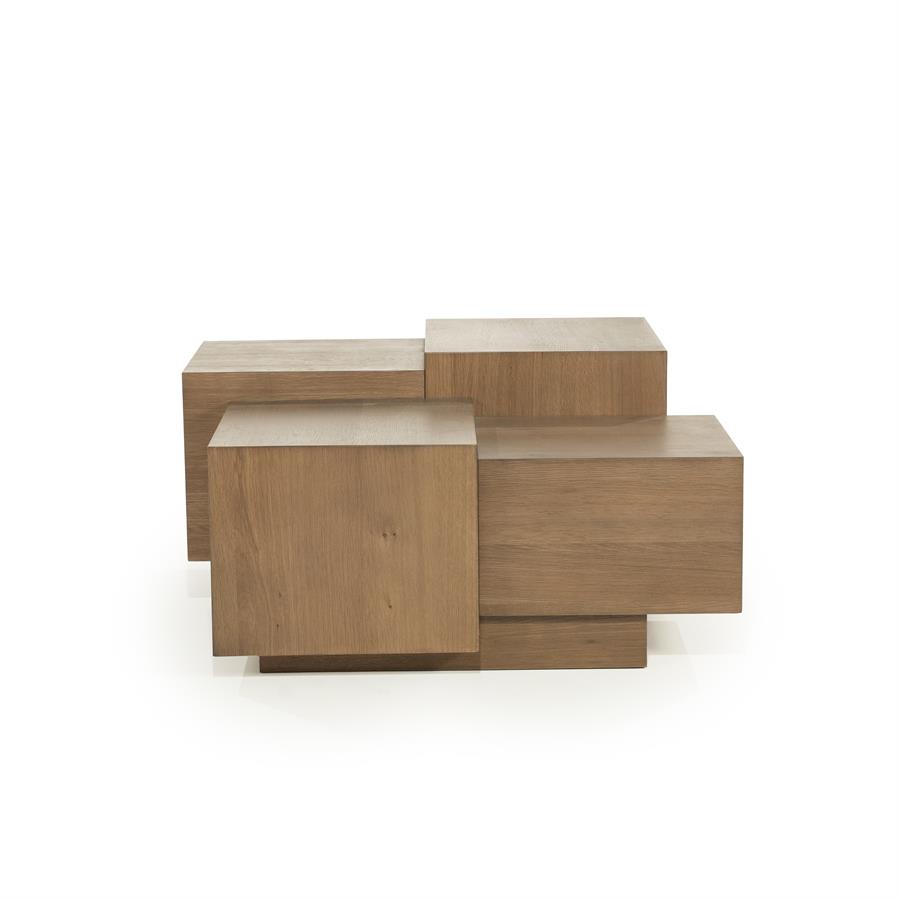 Kavos staliukas Quinten square 96387, ruda, 80 × 80 × 40 cm