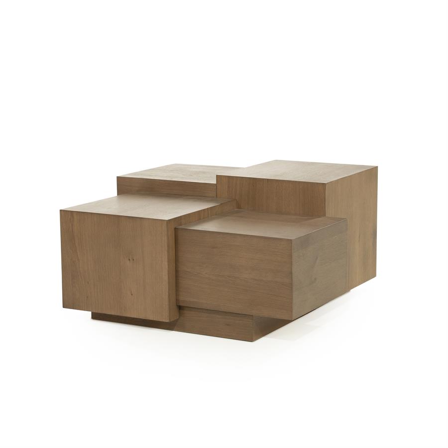 Kavos staliukas Quinten square 96387 2 Kavos staliukas Quinten square 96387, ruda, 80 × 80 × 40 cm