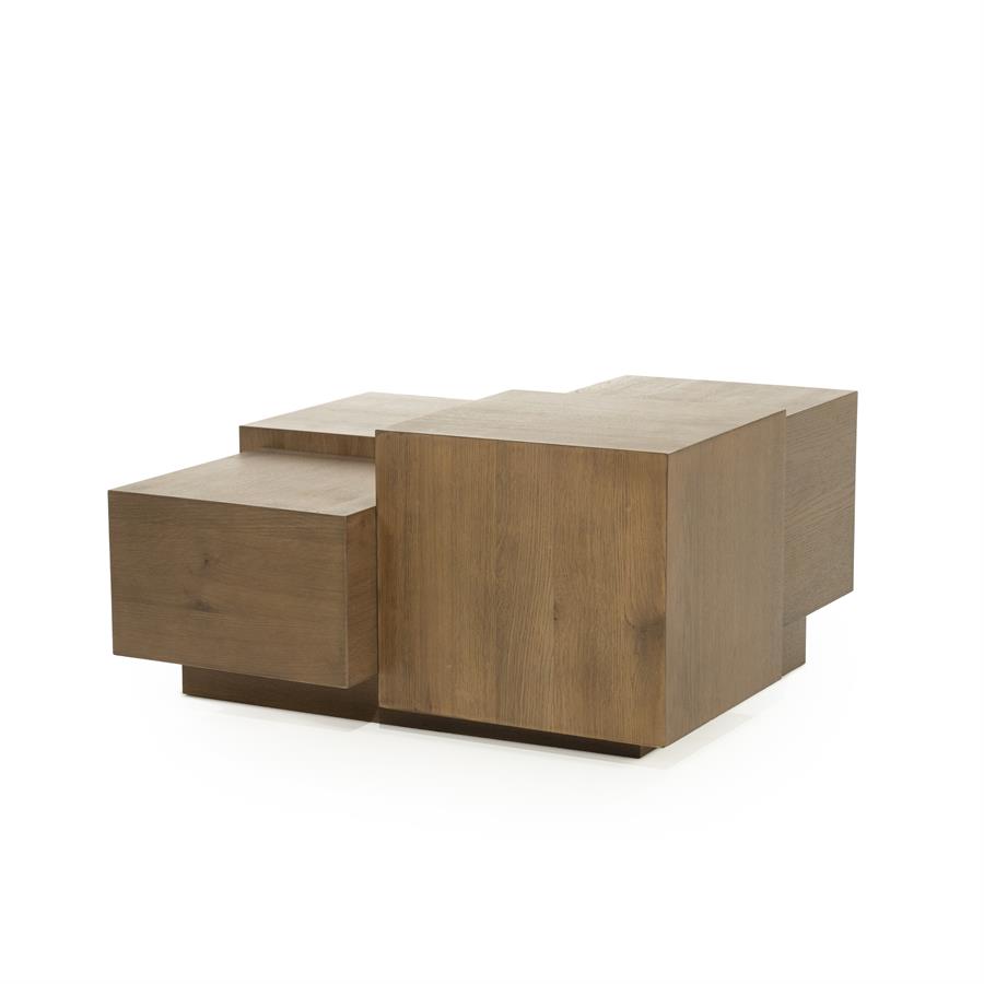 Kavos staliukas Quinten square 96387 4 Kavos staliukas Quinten square 96387, ruda, 80 × 80 × 40 cm