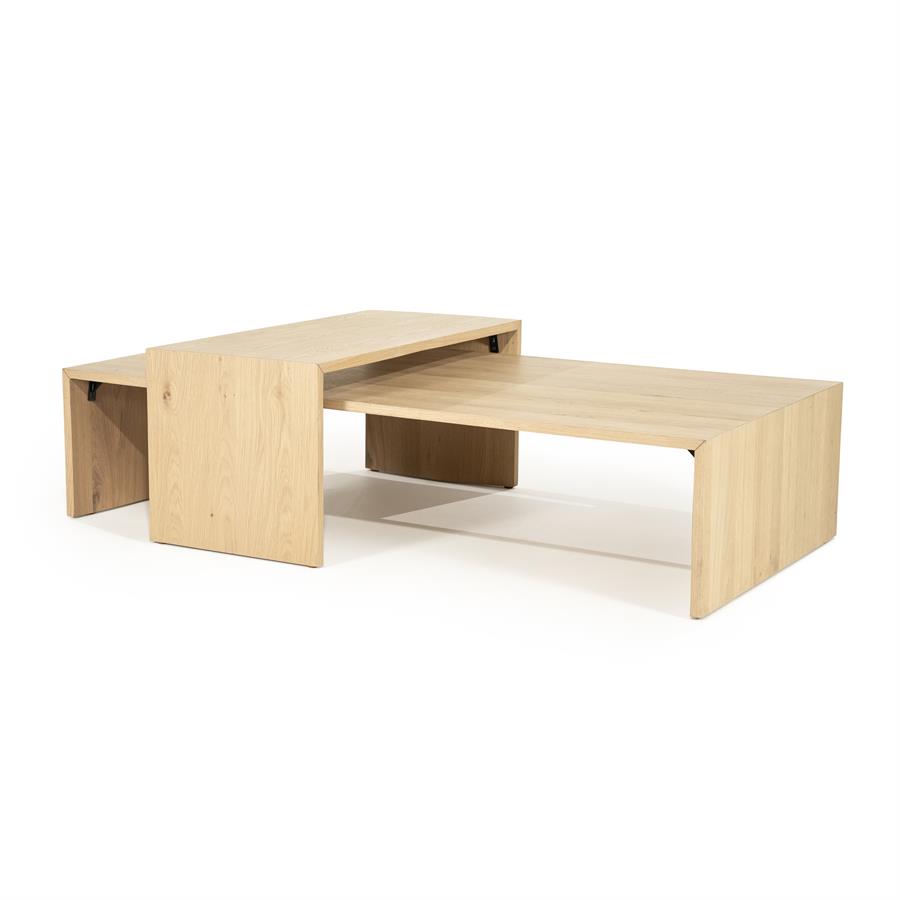 Kavos staliukų komplektas Flo 96526 2 Kavos staliukų komplektas Flo 96526, natūrali, 140 × 70 × 32 cm