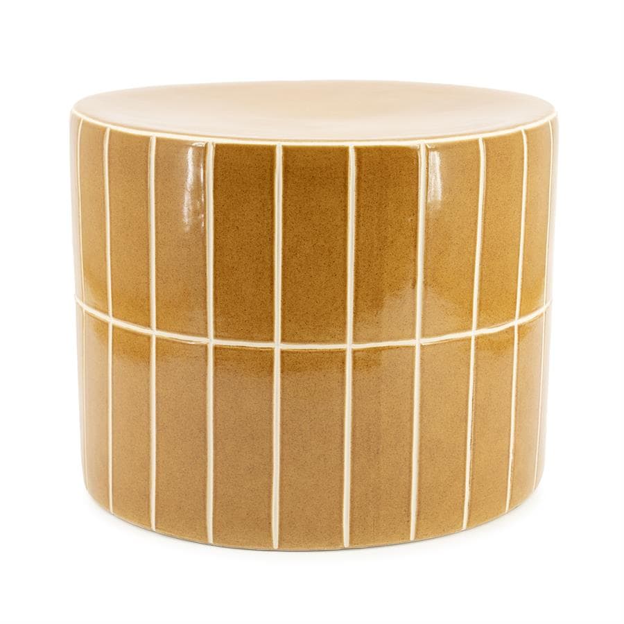 Soninis staliukas TileTastic 1, garstyčių geltonumo, 42×42×34 cm