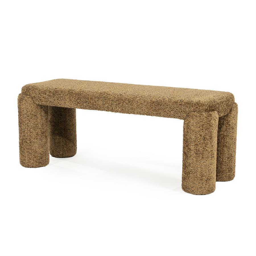 Suoliukas Omla | 250369 2 Suoliukas Omla, garstyčių geltonos spalvos, 119 × 44 × 47 cm