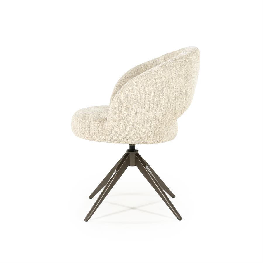 Valgomojo kėdė Alissa 96474 3 Valgomojo kėdė Alissa 96474, smėlio spalvos Oro audinys, 65×63×80 cm