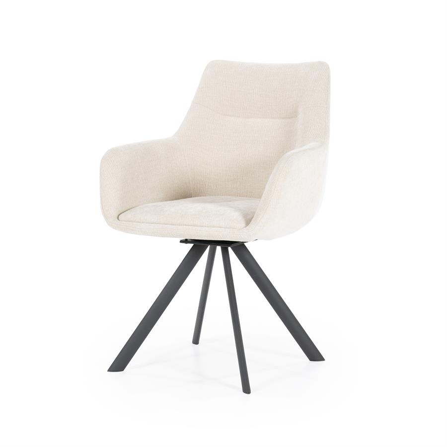 Valgomojo kėdė Bliss with armrest, smėlio spalvos, 59,5×66×88 cm