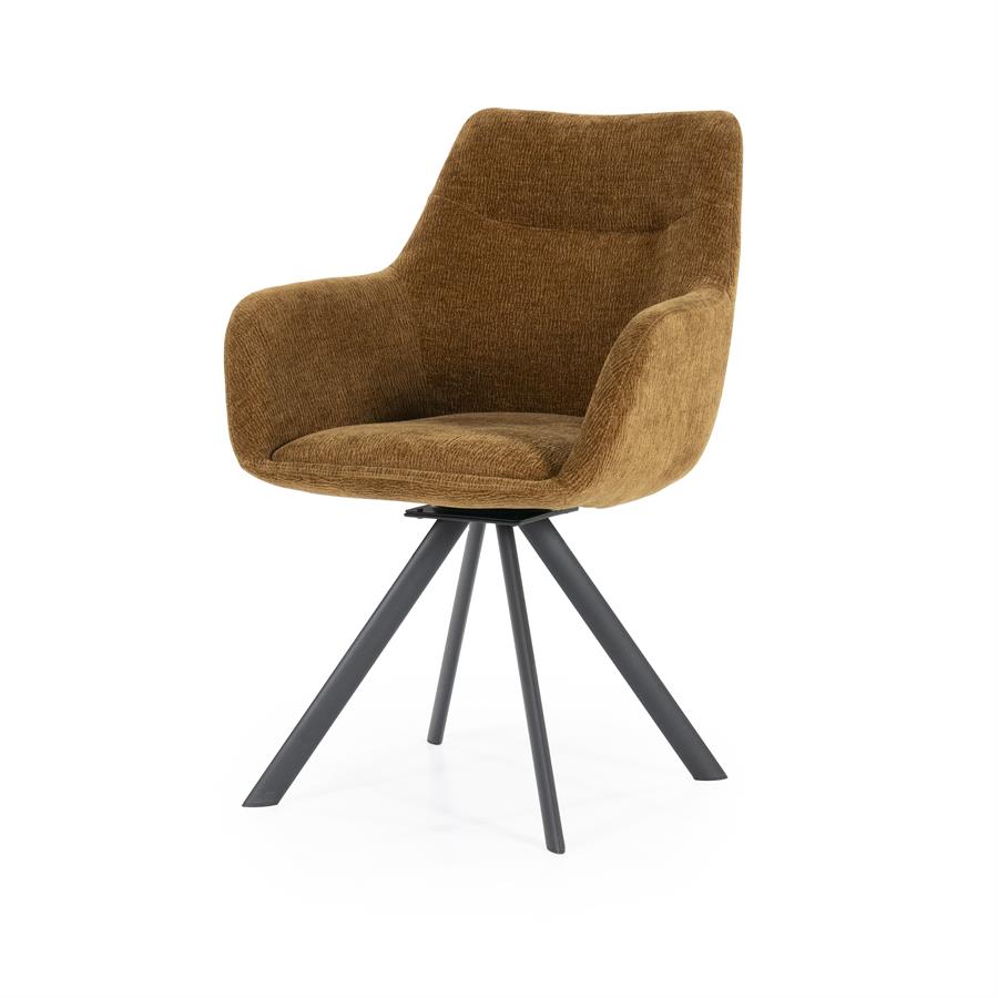 Valgomojo kėdė Bliss with armrest, garstyčių spalvos, 59,5×66×88 cm