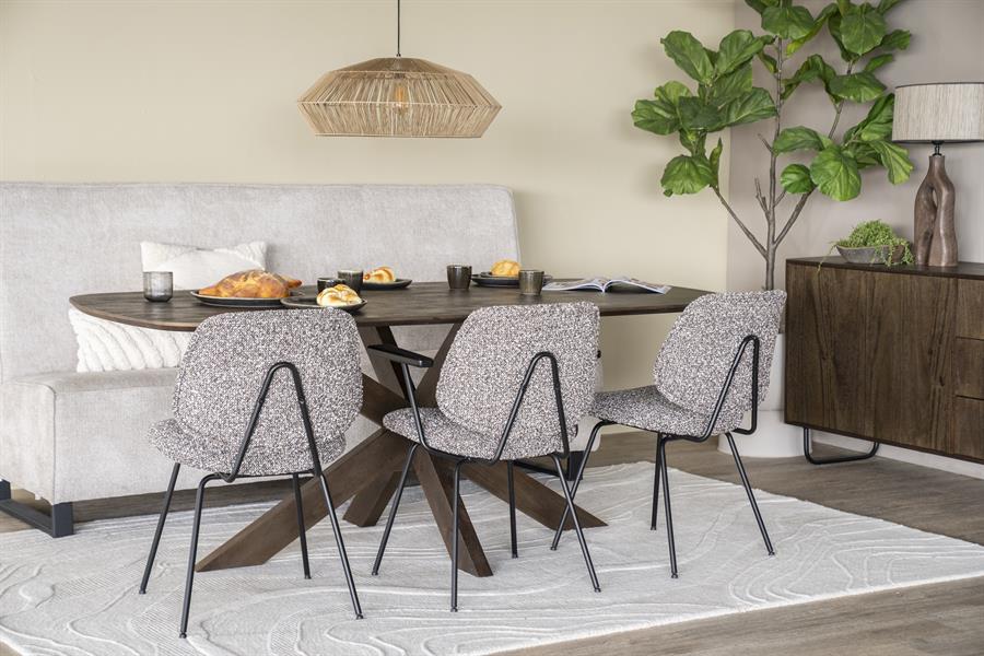 Valgomojo kėdė Jon su porankiais 95986 19 Valgomojo kėdė Jon su porankiais 95986, taupe spalvos Maywood audinys, 62×57,5×82 cm