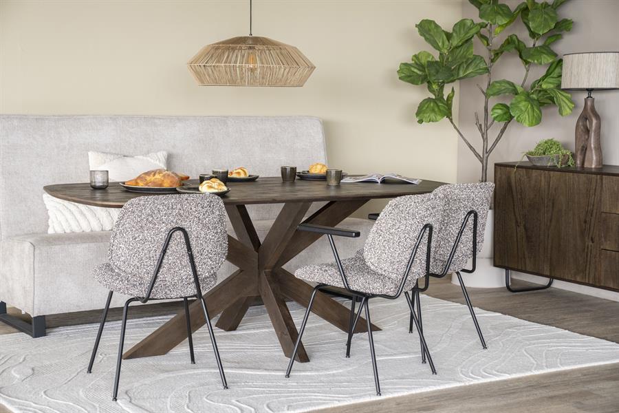 Valgomojo kėdė Jon su porankiais 95986 20 Valgomojo kėdė Jon su porankiais 95986, taupe spalvos Maywood audinys, 62×57,5×82 cm
